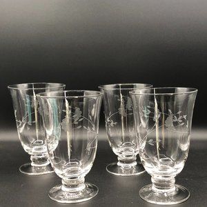 PRINCESS HOUSE 6" Footed Vase Heritage Pattern Set of 4